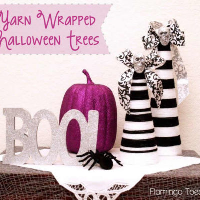 Yarn Wrapped Halloween Trees