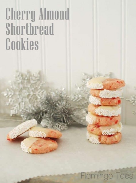 Cherry Almond Shortbread Cookies