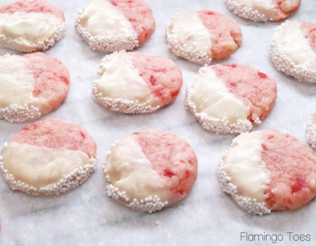 Cherry Almond Shortbread Cookies