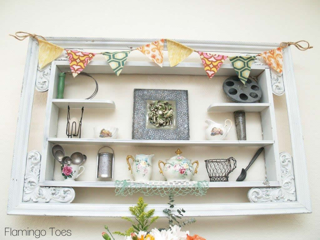 Spring Shelf Display Spring Garden Easter Table Decor