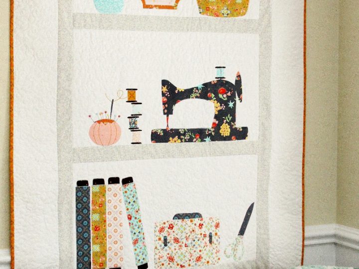 Image for Sweet Sewing Shelves Applique Quilt with Free Pattern