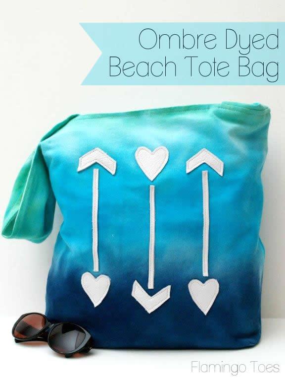 Ombre Dyed Beach Tote Bag