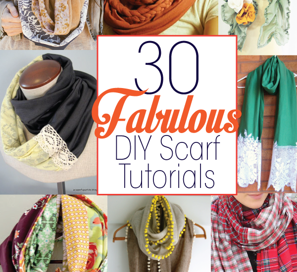30 Fabulous DIY Scarf Tutorials featured by top US sewing and knitting blog, Flamingo Toes.