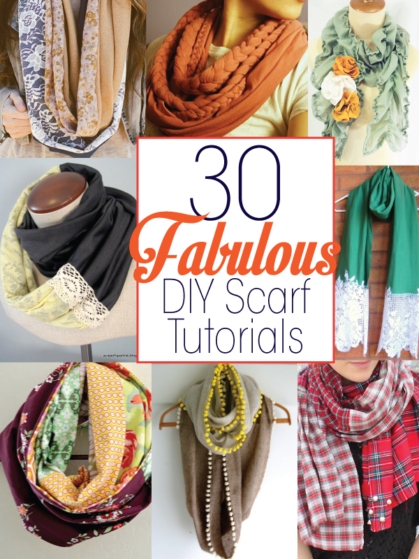 30 Fabulous DIY Scarf Tutorials featured by top US sewing and knitting blog, Flamingo Toes.