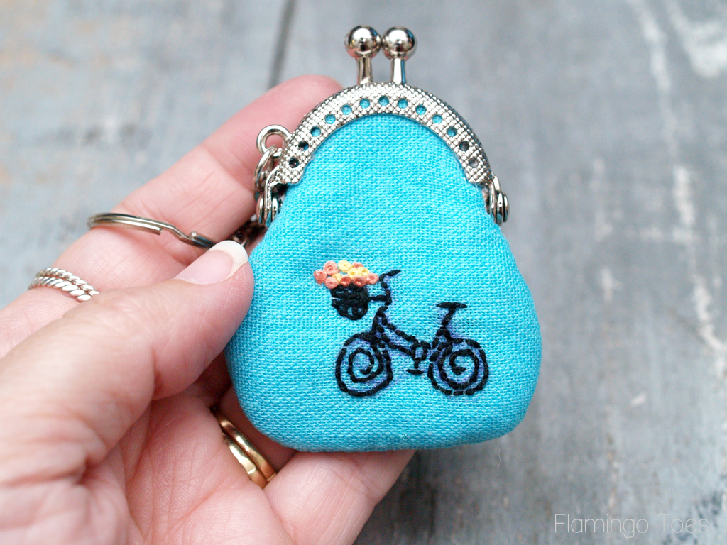 Teeny Tiny Embroidered Key Chain Coin Purses