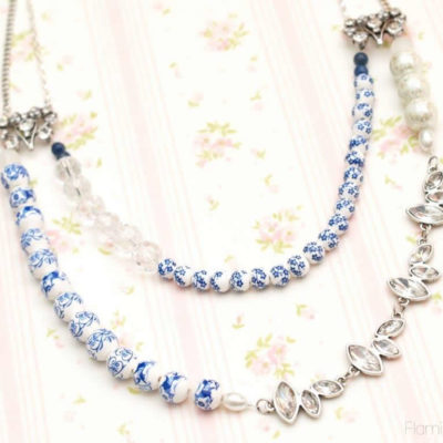 DIY Blue Willow Statement Necklace