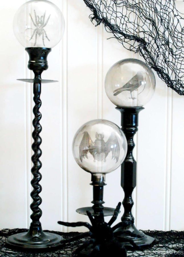 DIY Spooky Crystal Ball Halloween Candlesticks | Crafts | Flamingo ...