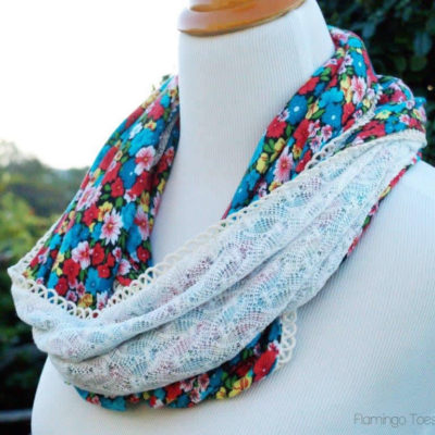 1 Hour Floral and Lace Infinity Scarf