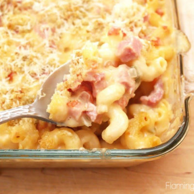 Spicy Baked Macaroni and Cheese with Ham