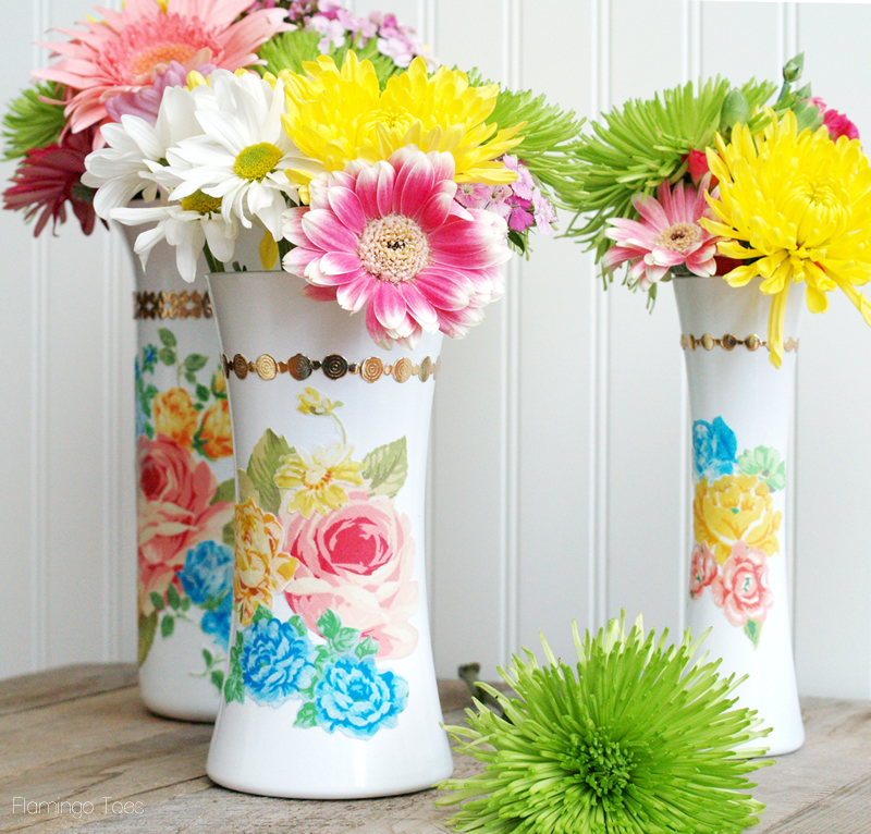 diy Vintage-Style Floral Milk Vases -