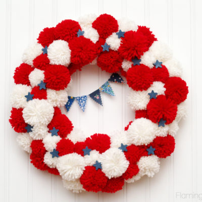 Patriotic Pom Pom Wreath