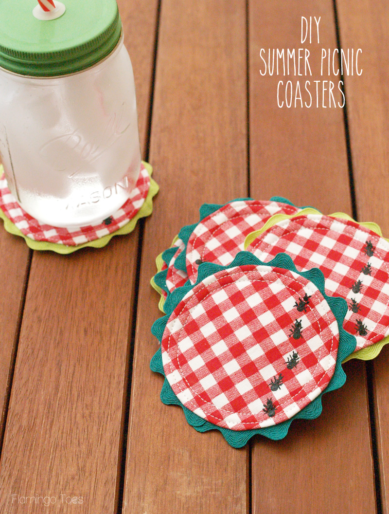 Easy DIY Gingham Summer Picnic Coasters