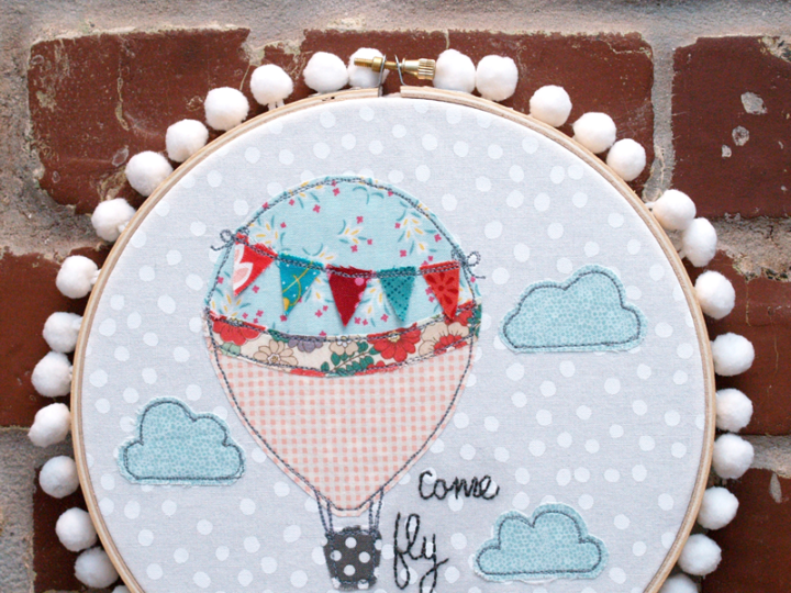 Image for Come Fly With Me Hot Air Balloon Hoop Art