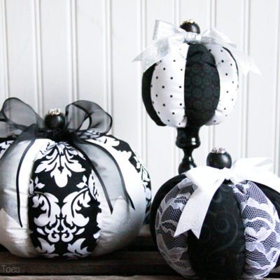 DIY Striped Fabric Pumpkins