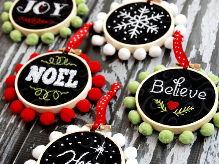 Image for Chalk Embroidery Mini Hoop Ornaments