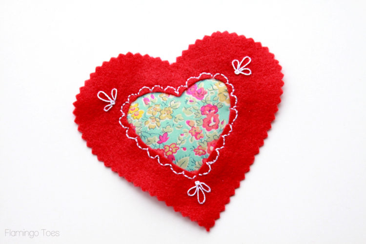 DIY Fabric Hearts for Valentines Day featured by top US craft blog, Flamingo Toes.