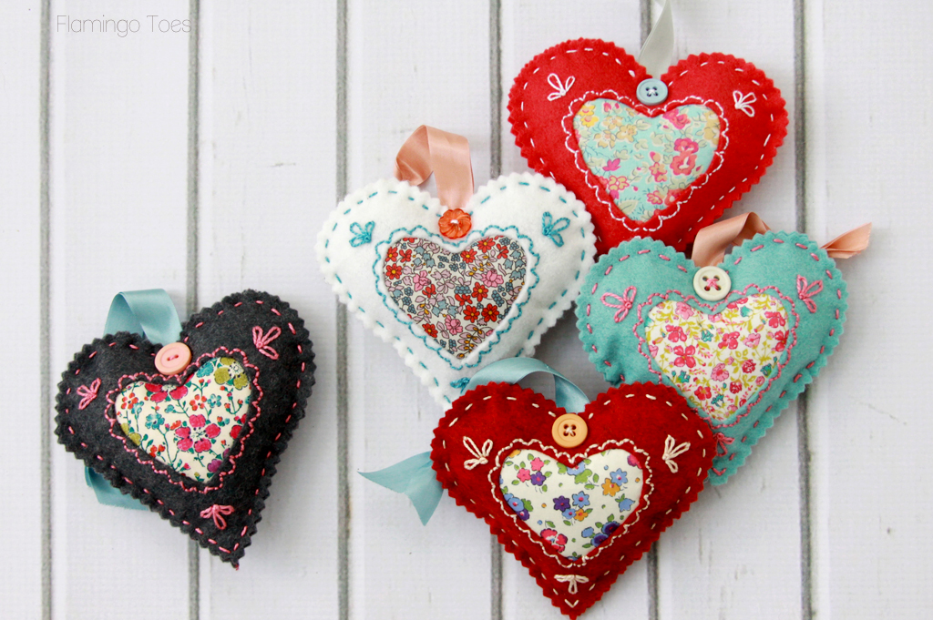 DIY Fabric Heart Valentines