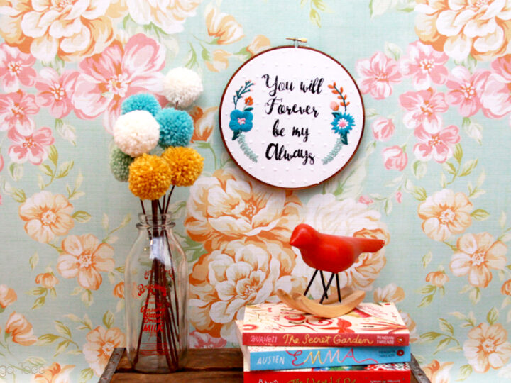 Image for You Will Forever Be My Always - Floral Embroidery Hoop Art