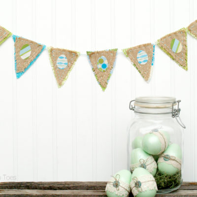 Burlap and Fabric Easter Egg Bunting