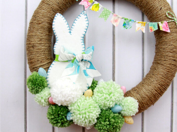 Image for Spring Bunny Pom Pom Wreath