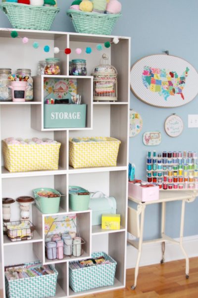 Colorful Craft Room Organization