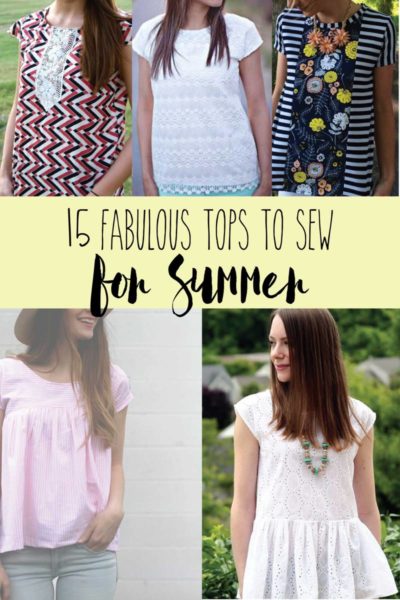 15 Fabulous and Easy Tops to Sew featured by top US sewing blog, Flamingo Toes