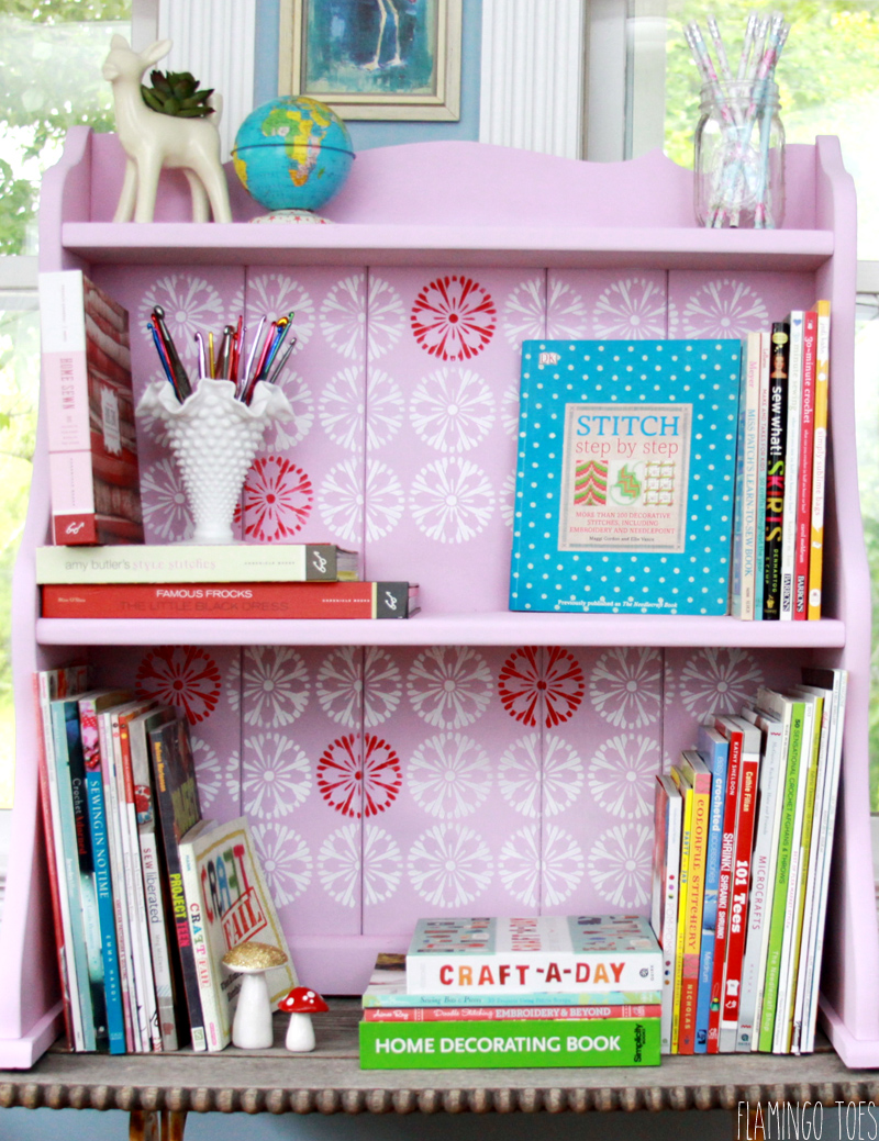 Retro Style Craft Room Bookshelf