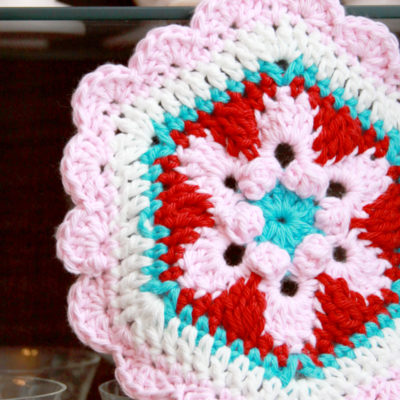 Crochet Star Lily Hexagon Potholder