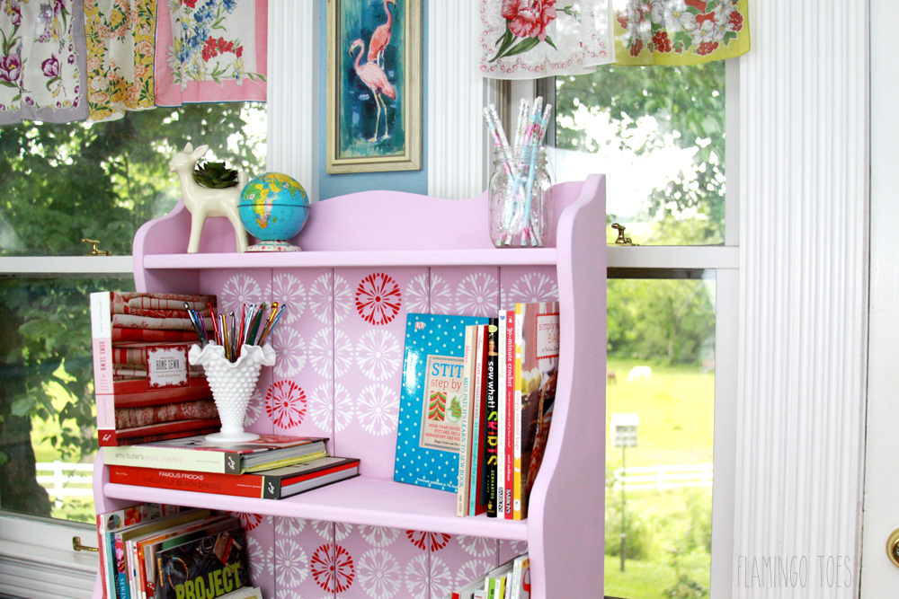 Retro Style Craft Room Bookshelf