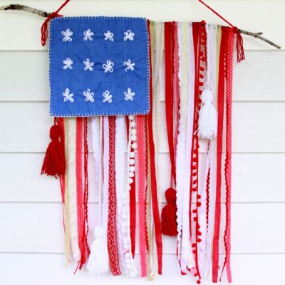 Rustic Ribbon and Lace USA Flag
