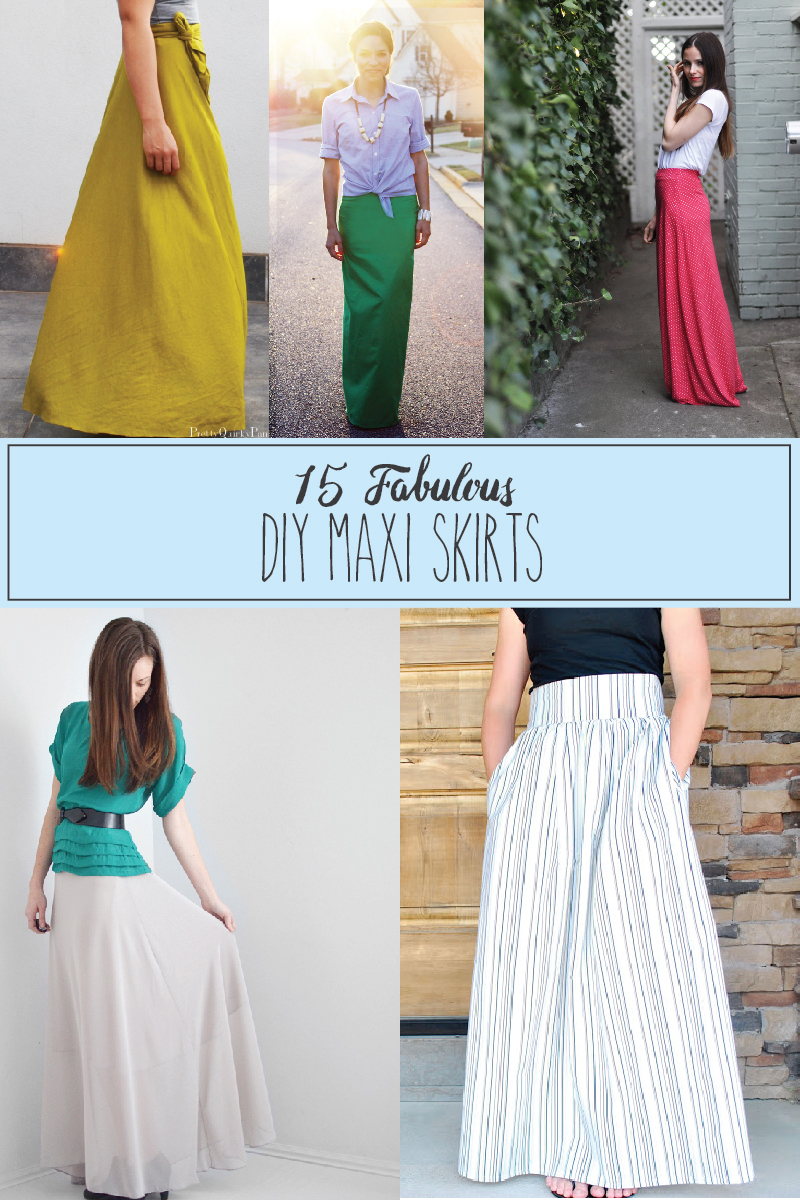 15 Fabulous DIY Maxi Skirts featured by top US sewing blog, Flamingo Toes.