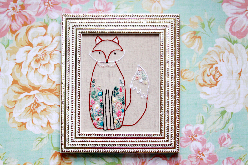 fox embroidery pattern free