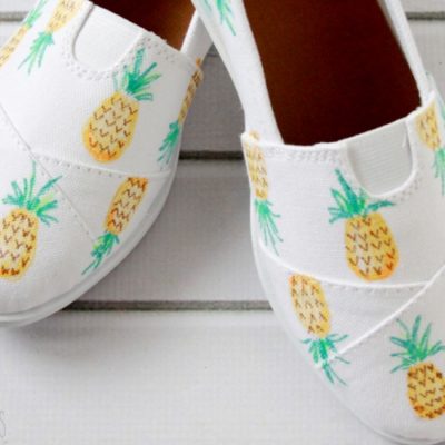 DIY Painted Pineapple Shoes