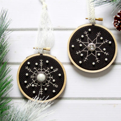 Shimmering Snowflakes Cross Stitch Ornament Pattern