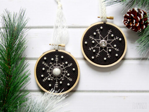 Image for Shimmering Snowflakes Cross Stitch Ornament Pattern