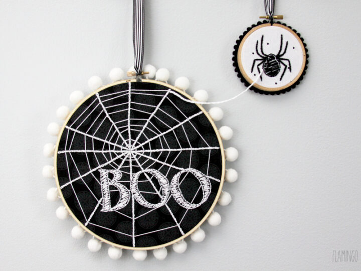 Image for Halloween Spooky Spiderweb Hoop Art