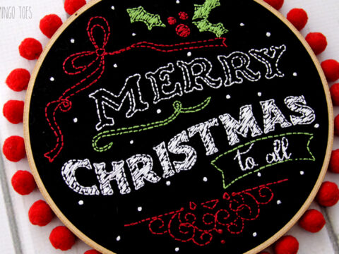 Image for Merry Christmas Chalk Hoop Art