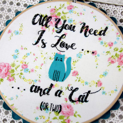 All You Need Is Love – Cat Embroidery