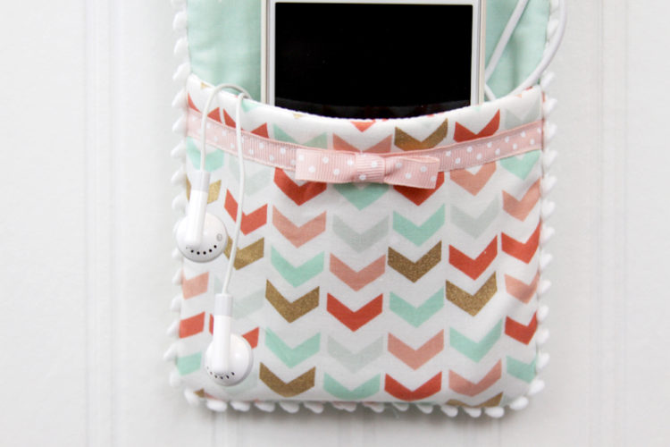 Easy DIY Phone Charger Holder featured by top US sewing blog, Flamingo Toes
