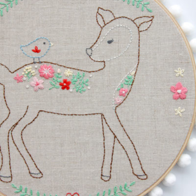 Daisy the Floral Deer Embroidery Pattern