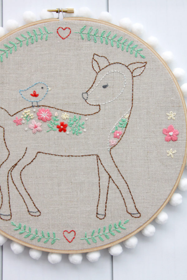 Daisy the Floral Deer Embroidery Pattern