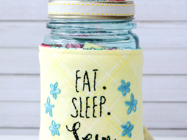 Image for Embroidered Mason Jar Pincushion