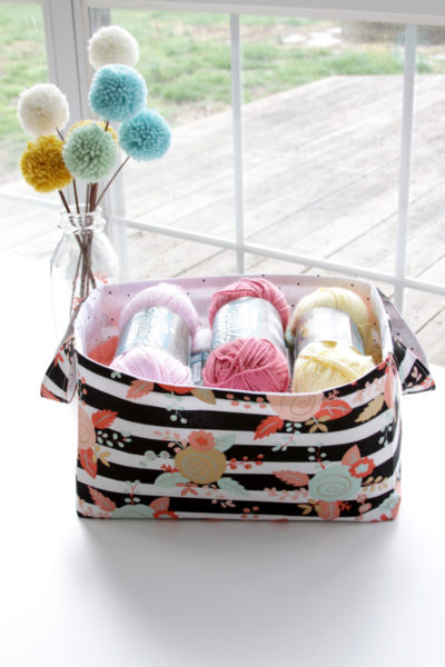 DIY Fabric Storage Basket featured by top US sewing blog, Flamingo Toes