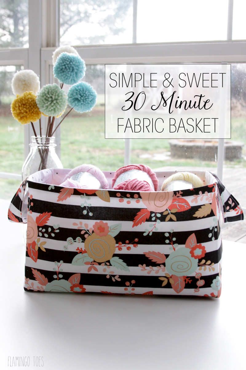 DIY Fabric Storage Basket featured by top US sewing blog, Flamingo Toes