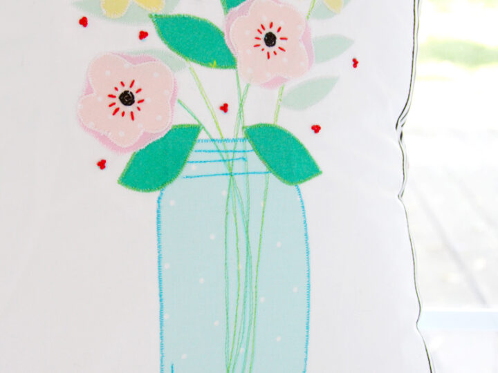 Image for Mason Jar Flower Vase Pillow