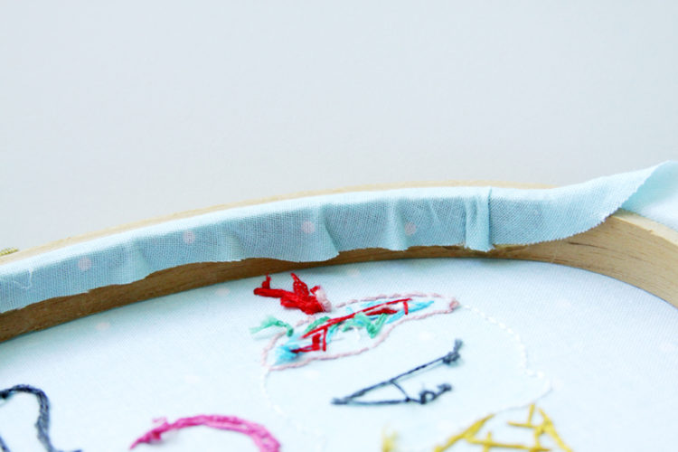 How to Finish the Back of Embroidery Hoop Art