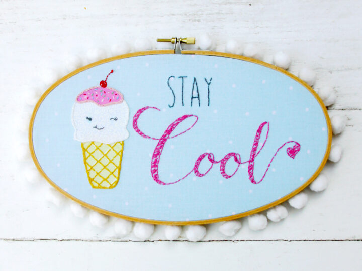 Image for Stay Cool - Retro Ice Cream Embroidery Hoop