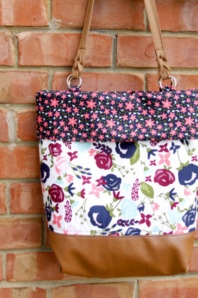 DIY Posy Garden Leather and Fabric Tote
