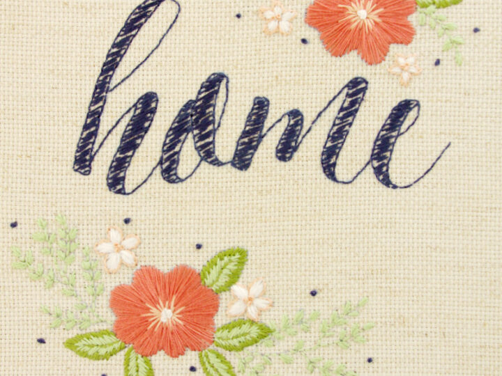 Image for Floral Home Embroidered Artwork