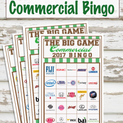2017 Big Game Commercial Bingo
